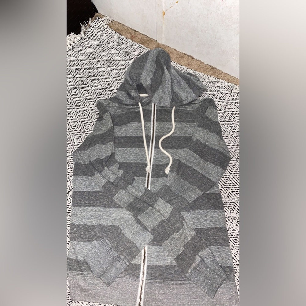 grey & white zip up